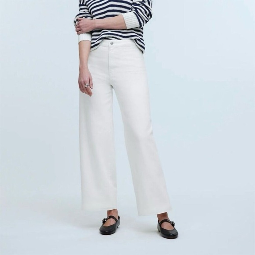 NWT‎ Madewell Women's Curvy Emmett Wide-Leg Jean Tile White Welt Pocket Size 25